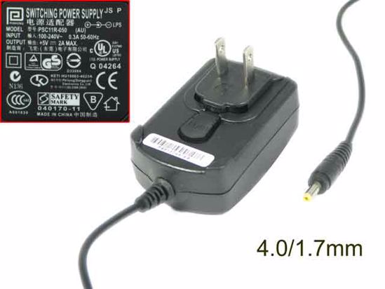 PHIHONG PSC11R-050 AC Adapter 5V-12V 5V 2A, Barrel 4.0/1.7mm, US 2-Pin Plug