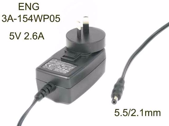 ENG 3A-154WP05 AC Adapter 5V-12V 5V 2.6A, Barrel 5.5/2.1mm, AU 2-Pin Plug