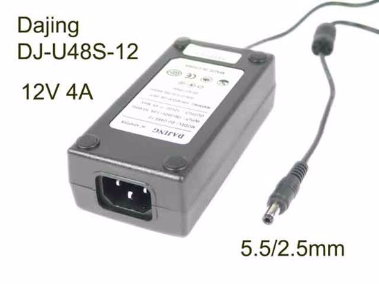 Dajing DJ-U48S-12 AC Adapter 5V-12V 12V 4A, Barrel 5.5/2.5mm, IEC C14