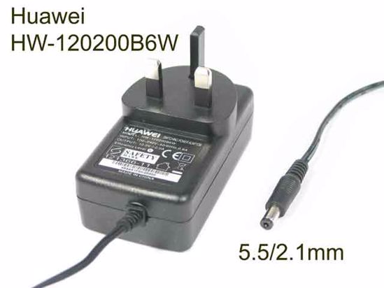 Huawei HW-120200B6W AC Adapter 5V-12V 12V 2A, Barrel 5.5/2.1mm, UK 3-Pin Plug