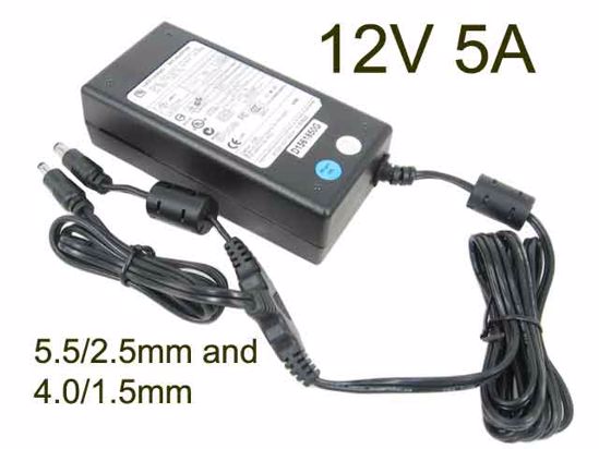 LIEN Electronics LCA01F AC Adapter 5V-12V 12V 5A 5.5/2.5mm and 4.0/1.5mm, IEC C14