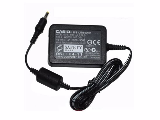 Casio AD-C52G AC Adapter 5V-12V AD-C52G