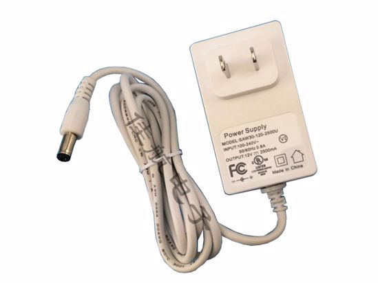 Other Brands SAW30-120-2500U AC Adapter 5V-12V SAW30-120-2500U, White