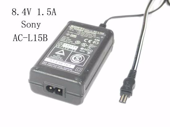 Sony Common Item (Sony) AC Adapter 5V-12V AC-L15B, 8.4V 1.5A, Rectangular Tip, 2-Prong