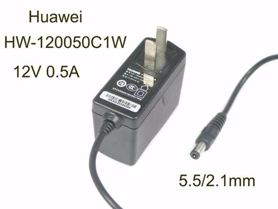 Huawei HW-120050C1W AC Adapter 5V-12V 12V 0.5A, 5.5/2.1mm, US 2P