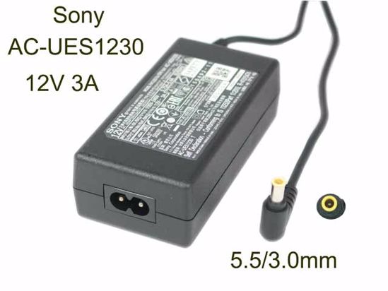 Sony AC Adapter (Sony) AC Adapter 5V-12V 12V 3A, 5.5/3.0mm WP, 2P