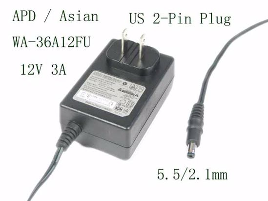 APD / Asian Power Devices WA-36A12FU AC Adapter 5V-12V WA-36A12FU