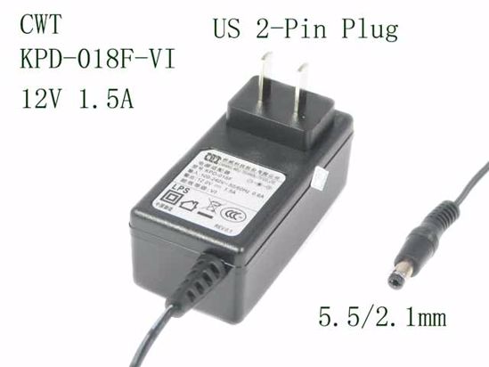 CWT / Channel Well Technology KPD-018F-VI AC Adapter 5V-12V KPD-018F-VI