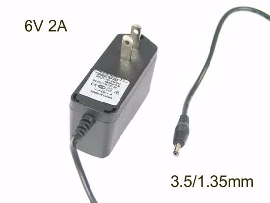 I.T.E Power Supply OEM AC Adapter 5V-12V 6V 2A, 3.5/1.35mm, US 2-Pin, New