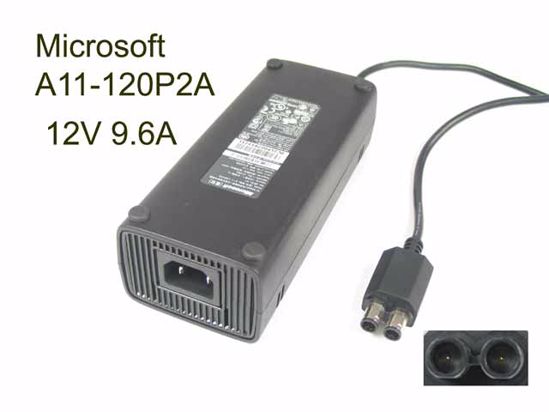 Microsoft A11-120P2A AC Adapter 5V-12V 12V 9.6A, 2Tip W/Pin, C14, NEW