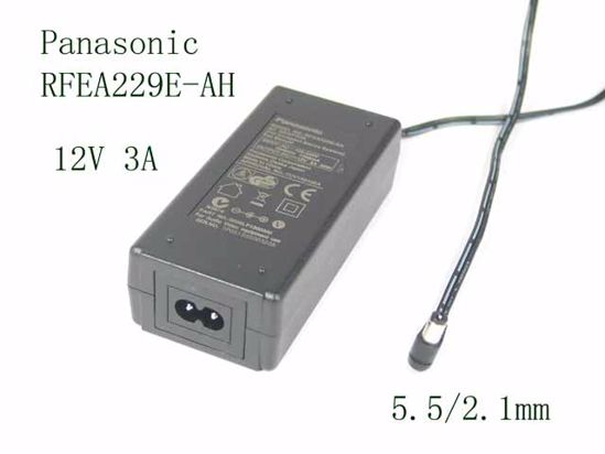 Panasonic RFEA229E-AH AC Adapter 5V-12V 12V 3A, 5.5/2.1mm, 2P, New