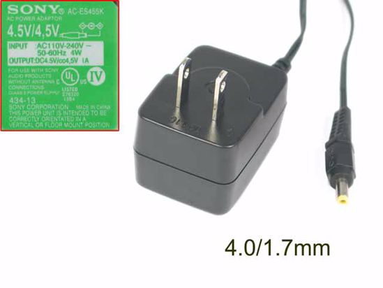 Sony AC Adapter (Sony) AC Adapter 5V-12V 4.5V 1A, 4.0/1.7mm, US 2P Plug