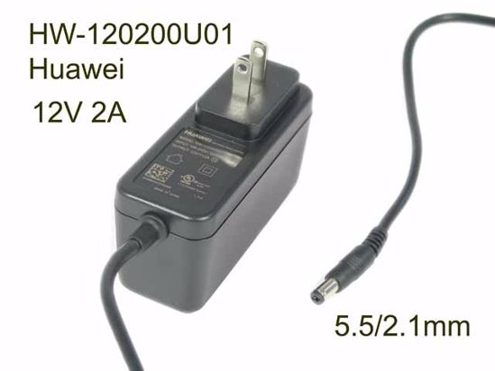 Huawei HW-120200U01 AC Adapter 5V-12V HW-120200U01, 5.5/2.1mm, US 2-Pin Plug, NEW