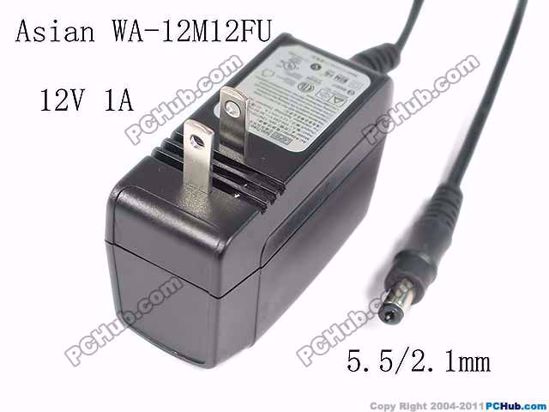 APD / Asian Power Devices WA-12M12FU AC Adapter 5V-12V 12V 1A, Barrel 5.5/2.1mm, US 2-Pi