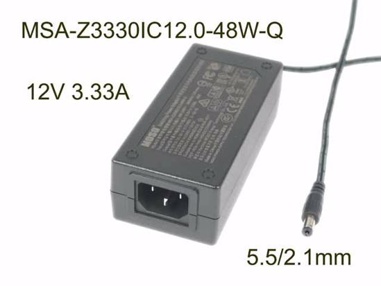 MOSO MSA-Z3330IC12.0-48W-Q AC Adapter 5V-12V 12V 3.33A, Barrel 5.5/2.1mm, C14, New