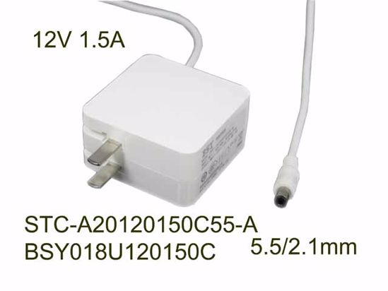 Other Brands ZTE AC Adapter 5V-12V 12V 1.5A, Barrel 5.5/2.1mm, US 2-Pin Plug