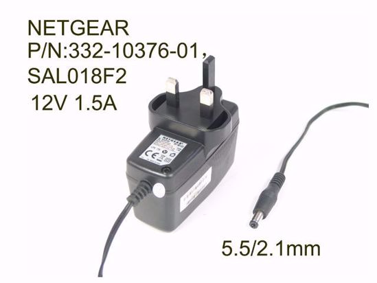 NETGEAR SAL018F2 AC Adapter NEW Original 12V 1.5A, 5.5/2.1mm, UK 3-Pin, New