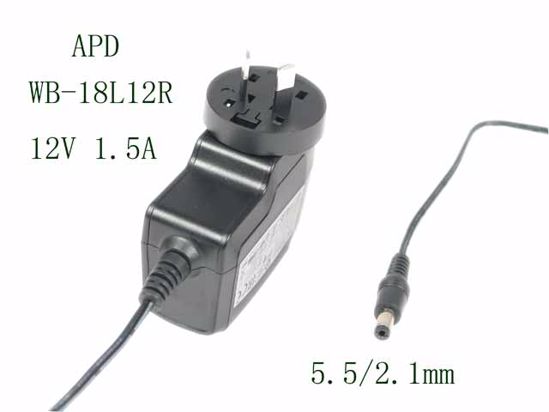 APD / Asian Power Devices WB-18L12R AC Adapter 5V-12V 12V 1.5A, Barrel 5.5/2.1mm, AU 2-P