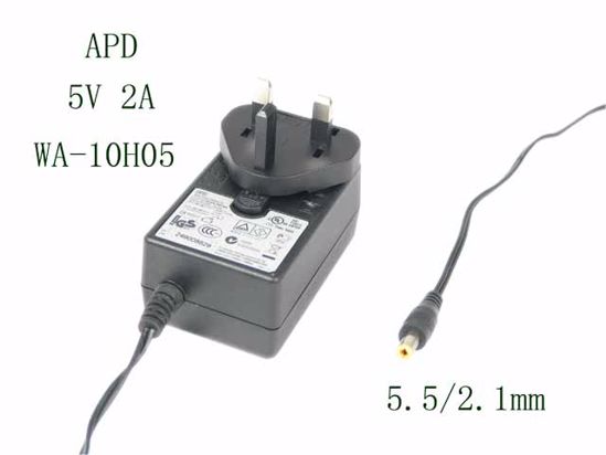 APD / Asian Power Devices WA-10H05 AC Adapter 5V-12V 5V 2A 10W, Barrel 5.5/2.1mm, UK 3-P