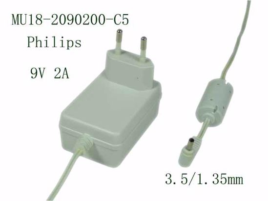 Philips Common Item (Philips) AC Adapter 5V-12V 9V 2A, 3.5/1.35mm, EU 2P