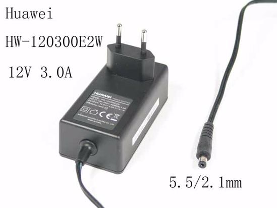 Huawei HW-120300E2W AC Adapter 5V-12V 12V 3.0A, Barrel 5.5/2.1mm, EU 2-Pin Plug