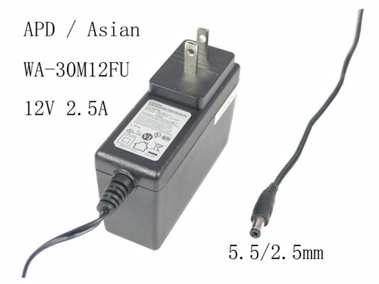 APD / Asian Power Devices WA-30M12FU AC Adapter 5V-12V WA-30M12FU