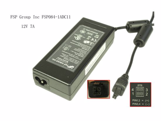 FSP Group Inc FSP084-1ADC11 AC Adapter 5V-12V 12V 7A, 4H H2 3=V