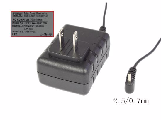 APD / Asian Power Devices WA-24K12FU AC Adapter 5V-12V WA-24K12FU