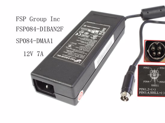 FSP Group Inc FSP084-DIBAN2 AC Adapter 5V-12V 12V 7A, 4P P1 4=V