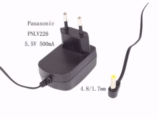 Panasonic PNLV226 AC Adapter 5.5V 500mA, 4.8/1.7mm, EU 2P Plug