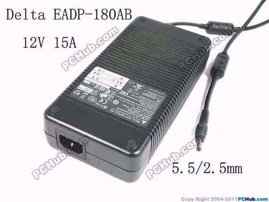 Delta Electronics EADP-180AB B AC Adapter- Laptop 12V 15A, Barrel 5.5/2.5mm, IEC C14