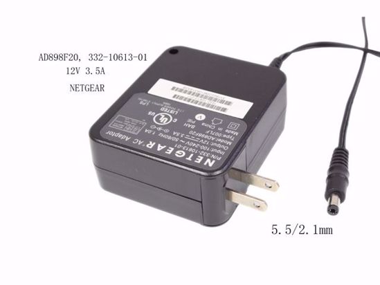 NETGEAR AD898F20 AC Adapter 5V-12V 12V 3.5A, 5.5/2.1mm, US 2P