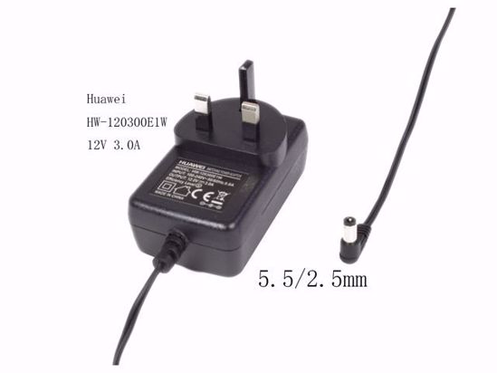 Huawei HW-120300E1W AC Adapter 5V-12V 12V 3.0A, Barrel 5.5/2.5mm, UK 3-Pin Plug