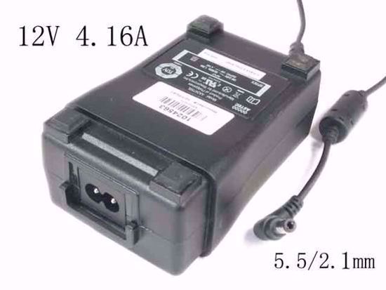 ASTEC AA24750L AC Adapter 5V-12V 12V 4.16A, Barrel 5.5/2.1mm, 2-Prong