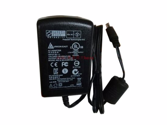 UNION EAST ACE018A-12 AC Adapter 5V-12V ACE018A-12