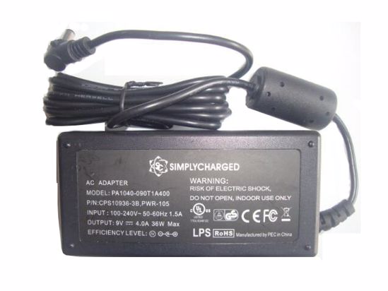 SIMPLYCHARGED PA1040-090T1A400 AC Adapter 5V-12V PA1040-090T1A400