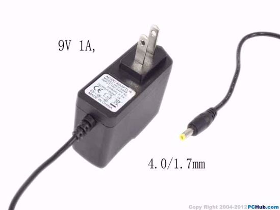 ACP Other Brand AC Adapter 5V-12V 9V 1A, 4.0/1.7mm, US 2-Pin, New, 33