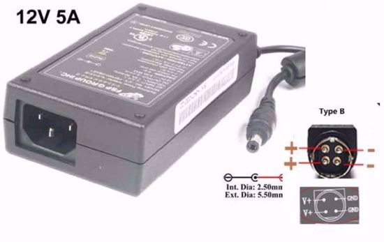 FSP Group Inc FSP060-DBAE1 AC Adapter 12V 5A, Barrel 5.5/2.5mm, convert to 4 pin type B