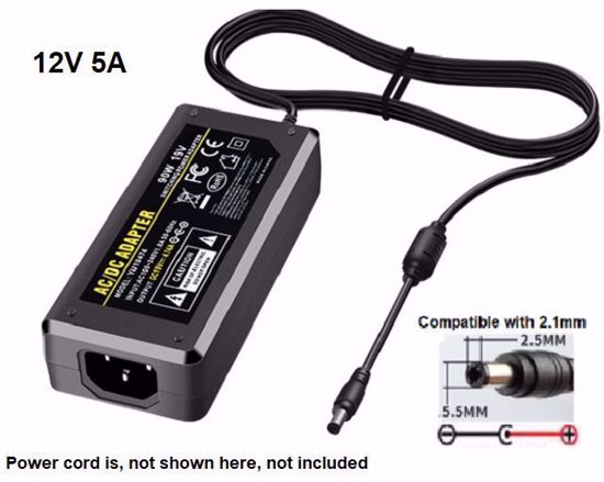 ACP OEM 12050, YU12040-5525-21-C14, AC Adapter, 12V 5A, 5.5/2.5mm