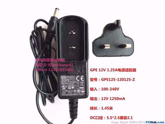 GPE GPE125-120125-Z AC Adapter 5V-12V GPE125-120125-Z