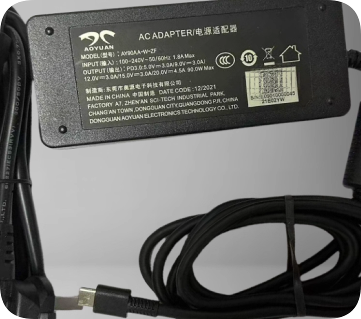 *Brand NEW* AY90AA-W-ZF Aoyuan Type-C port 90W fast charging power supply 5V3A/9V3A/12V3