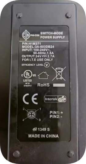 *Brand NEW*PDA Original Metrohm 3A-603DB24 H1M371 24V 2.7A AC Adapter Power Supply