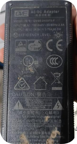 *Brand NEW*Applicable to GVE Guanyuda 24V 3.75A 90W power adapter GM95-240375-F round po