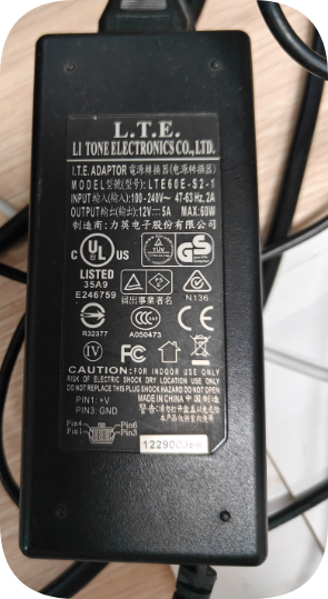 *Brand NEW*L.T.E. XILINX development board power adapter LTE60E-S2-1 charger cable 12V5A