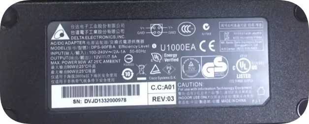 *Brand NEW*12V7.5A Hanbang DVR DPS-90FBA Delta four-pin power adapter 12V7.5a 4-pin