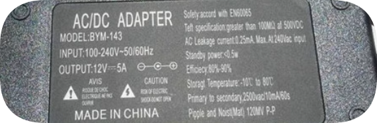 *Brand NEW*BYM-143 12V 5A 220V to 12V High-Power Cigarette Lighter DC Converter Cable fo