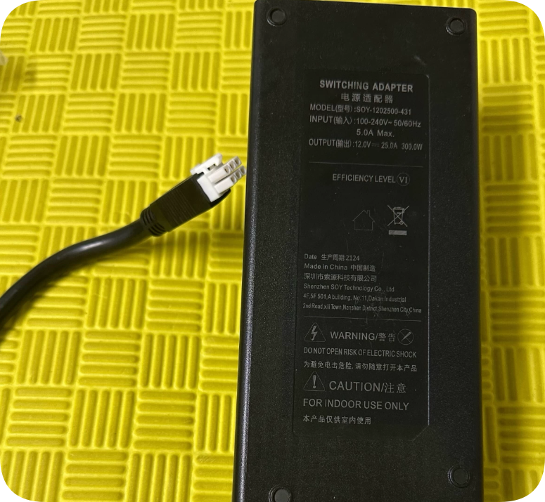 *Brand NEW*300W Replacement Switching Power Adapter SOY SOY-1202500-431, 12V 25A Low-Rip